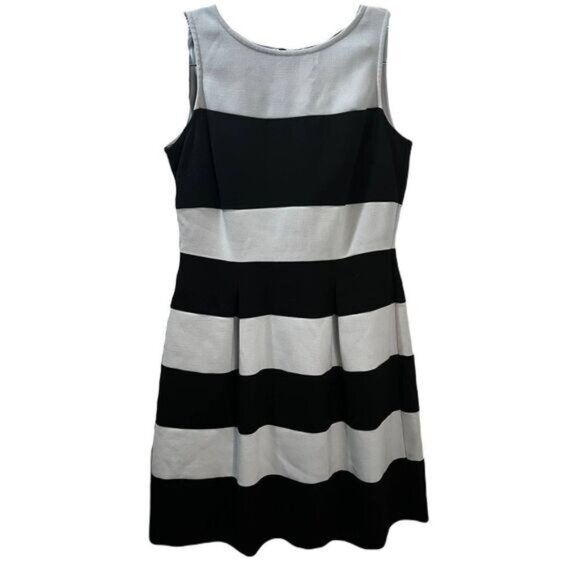 LOFT Striped‎ Pleated Dress Petite Size 0 NWOT - Picture 2 of 4